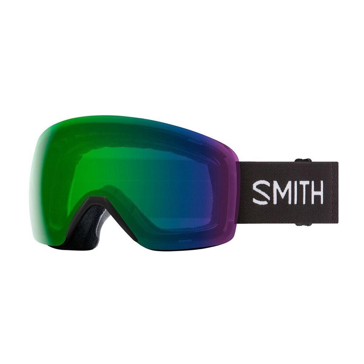 Smith Skyline Snow Goggles Black Frame Chromapop Everyday Green Mirror Lens