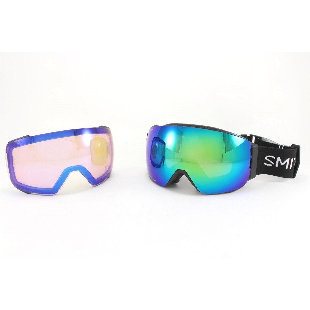 Smith I/o Mag Ski / Snow Goggles Black Chromapop Sun Green Mirror Lens