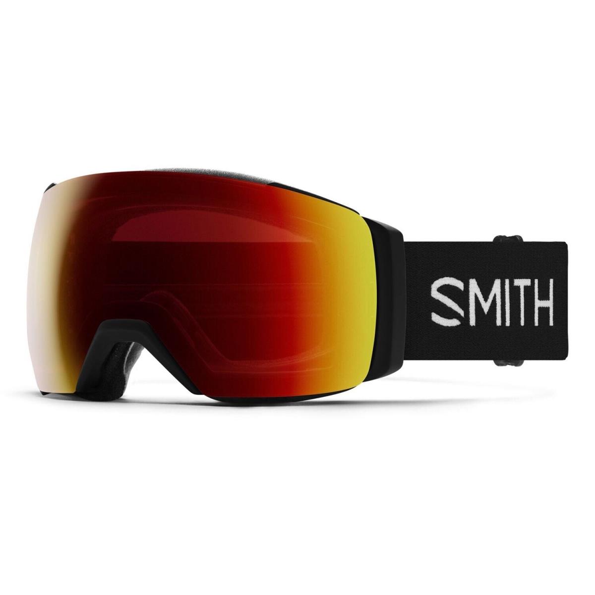 Smith I/o Mag XL Ski / Snow Goggles Black Frame Sun Red Mirror Lens + Bonus