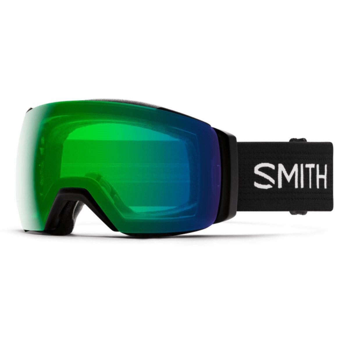 Smith I/o Mag XL Snow Goggles Black Frame Everyday Green Mirror Lens +bonus - Frame: Black