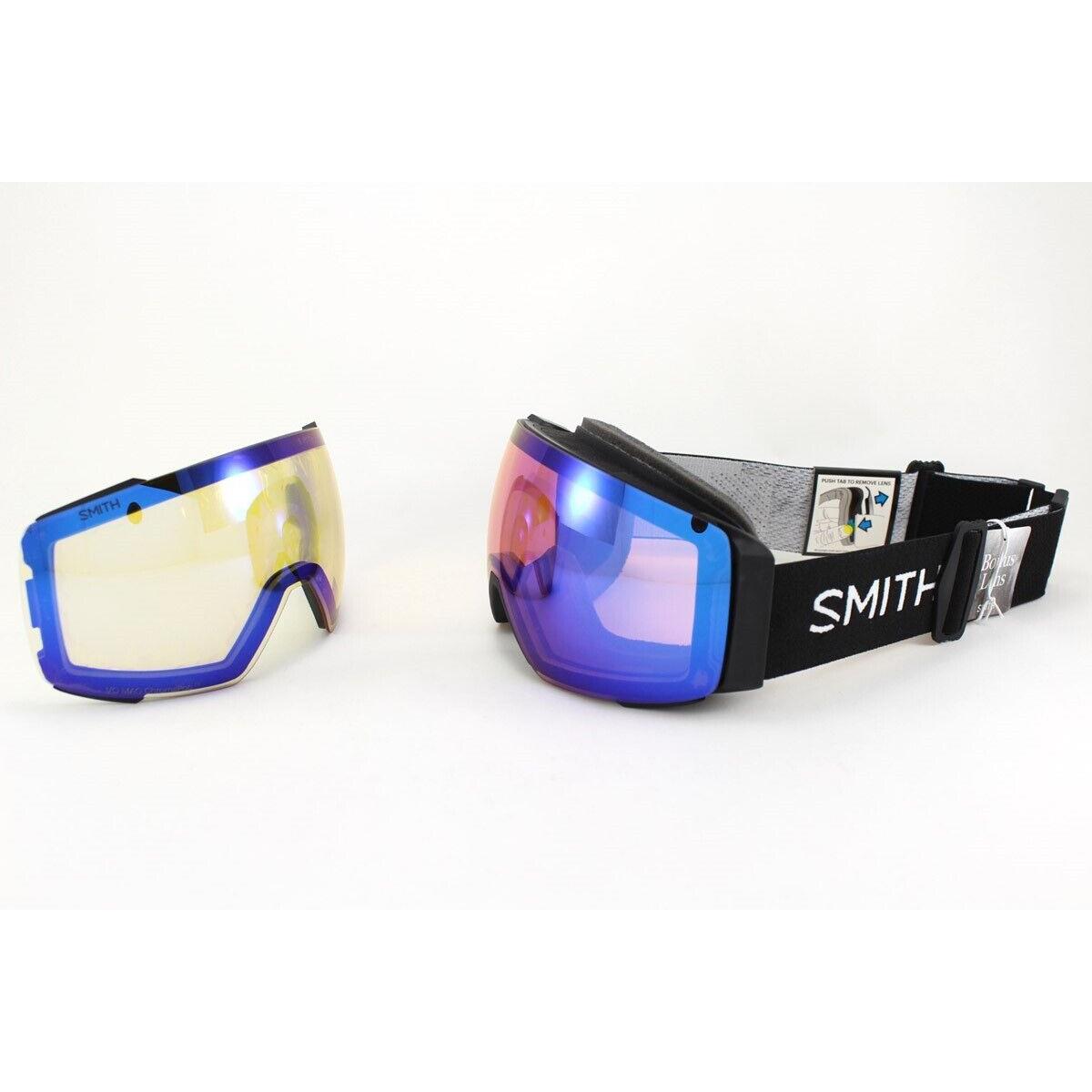 Smith I/o Mag Snow Goggles Black Chromapop Photochromic Rose Lens +yellow Bonus