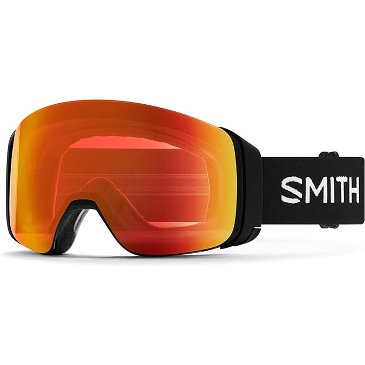 2024 Smith 4D Mag Black Cps Red Mirror Lens Ski Goggles