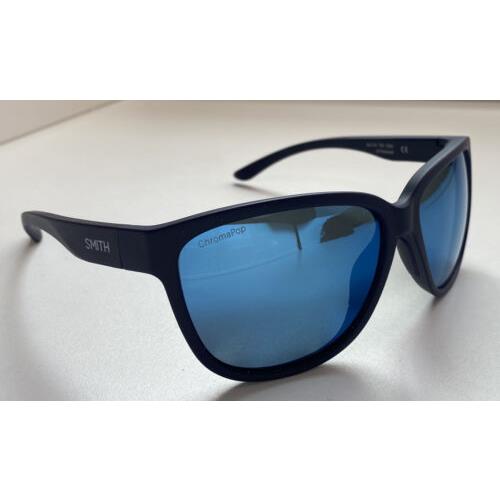 Smith Monterey Sunglasses Matte Midnight Chromapop Polarized - Blue Mirror