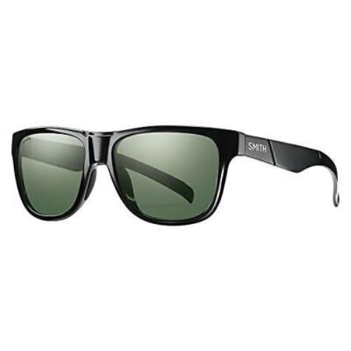 Smith Plastic Rectangular Sunglasses 54 0D28 Shiny Black L7 Gray Green pz Lens