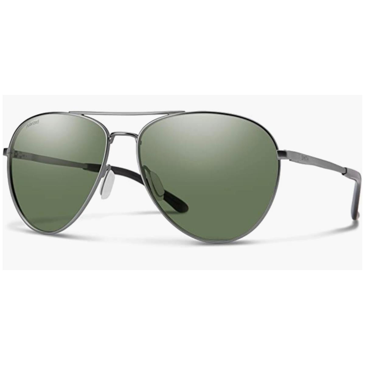 Smith Layback Sunglasses-matte Gunmetal-gray Green Polarized Lens