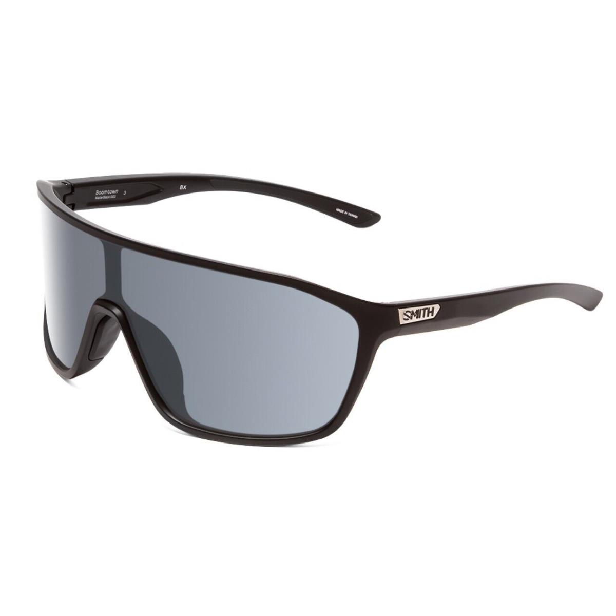 Smith Boomtown Active Sunglasses 003 Matte Black Mirror Chromapop Black Wrap - Frame: Matte Black, Lens: Blue