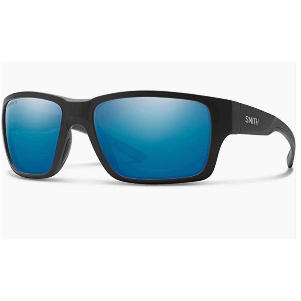 Smith Outback Sunglasses-matte Black-chromapop Blue Polarized Lens