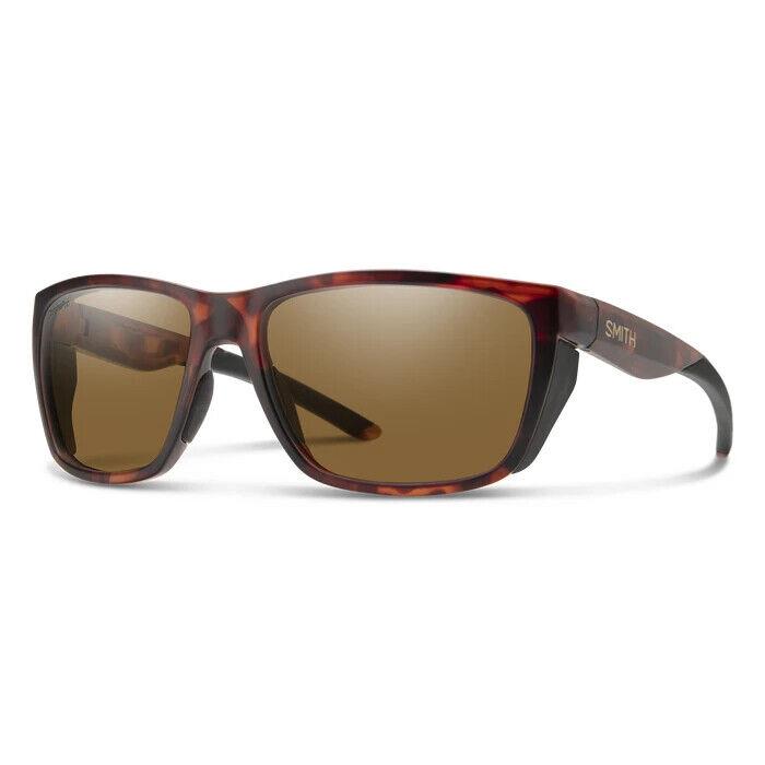 Smith Longfin Sunglasses Matte Tortoise + Chromapop Polarized Brown Lens - Frame: