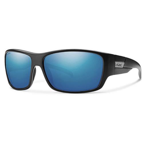 Smith Frontman Sunglasses-matte Black-chromapop Blue Polarized Lens