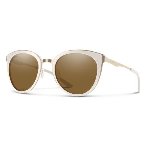 Smith Somerset Lifestyle Sunglasses - White/gold Frame Polarized Brown Lens