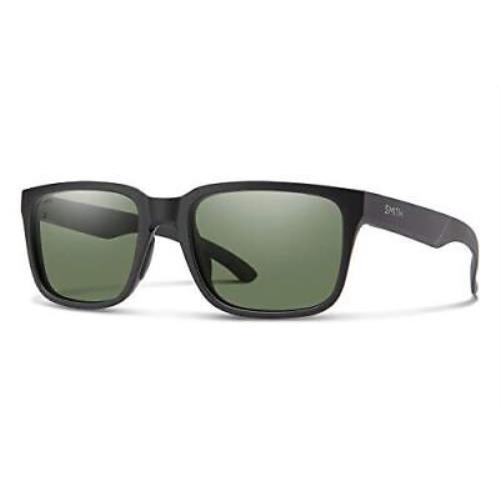 Smith Headliner Square Sunglasses in Matte Black/chromapop Polarized Gray Green