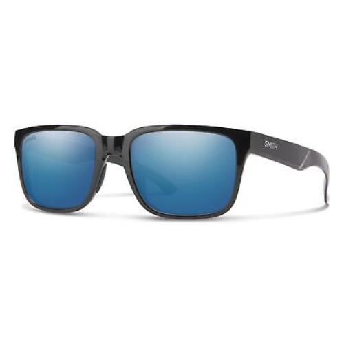 Smith Headliner Sunglasses Black Frame Chromapop Polarized Blue Mirror Lens