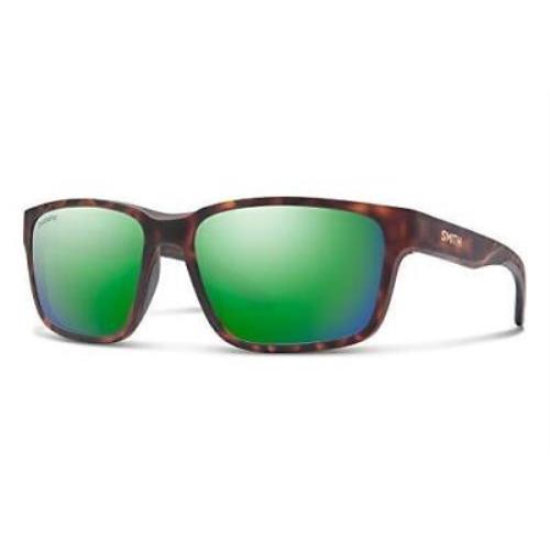 Smith Basecamp Square Sunglasses Matte Tortoise/chromapop Polarized Green Mirror