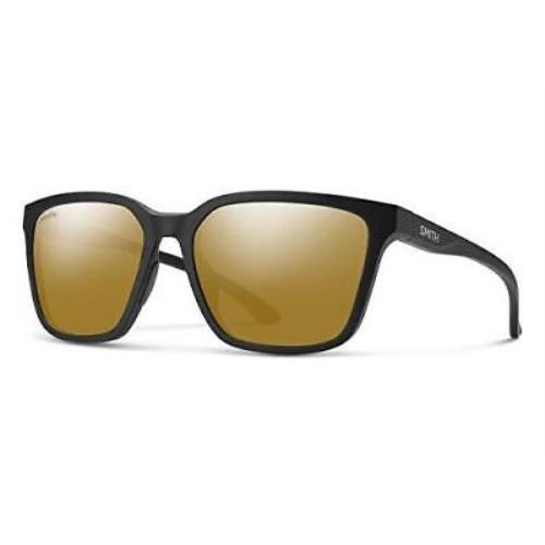 Smith Shoutout Retro Sunglasses in Black/chromapop Polarized Bronze Mirror Gold