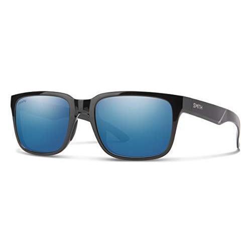 Smith Headliner Square Sunglasses in Gloss Black/chromapop Polarized Blue Mirror