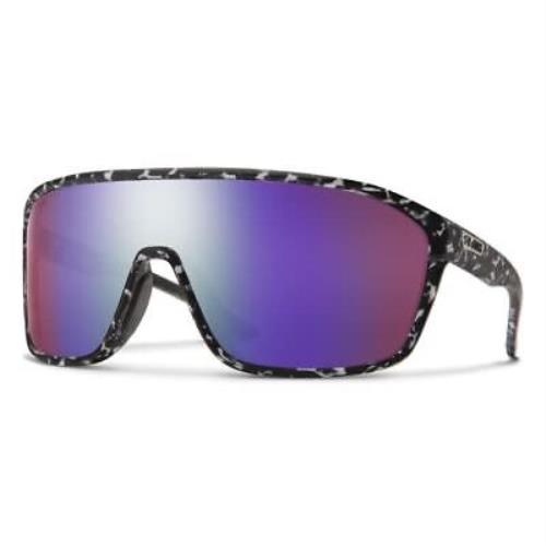 Smith Boomtown Rimless Sunglasses Black Marble/cp Polarized Violet Purple Mirror