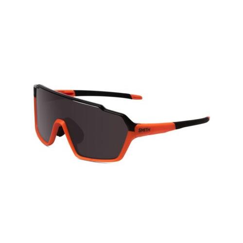 Smith Shift Mag Semi-rimless Sunglasses Black Cinder Brown Orange/cp Clear 136mm