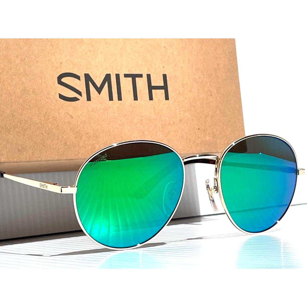 Smith Optics Prep Shiny Gold Carbonic Polarized Green Mirror Sunglass 5Z