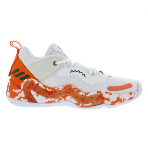 Adidas Sm D.o.n. Issue 3 Unisex Shoes Size 11.5 Color: White/orange - White/Orange, Main: White