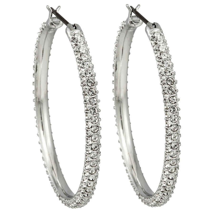Rhodium-plated Hoop Earrings by Swarovski