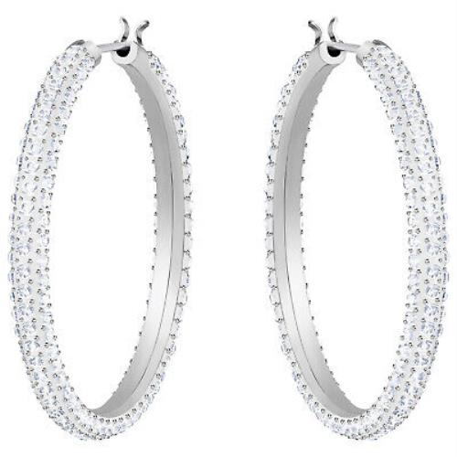 Swarovski Stone Hoop Pierced Earrings - 5389432