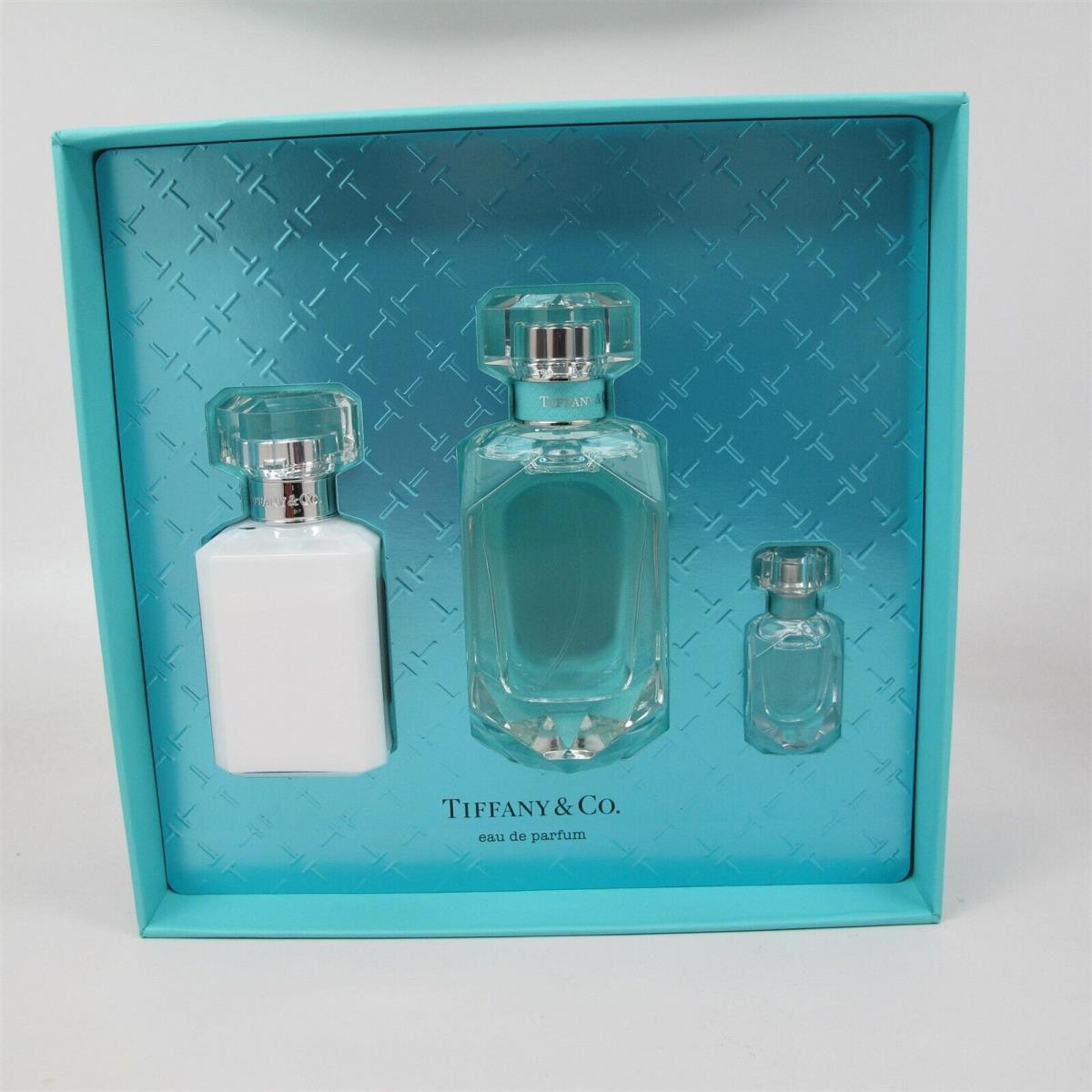 Tiffany Co. 3 Pcs Set: 2.5 oz Eau de Parfum Spray Mini 3.4 oz Lotion