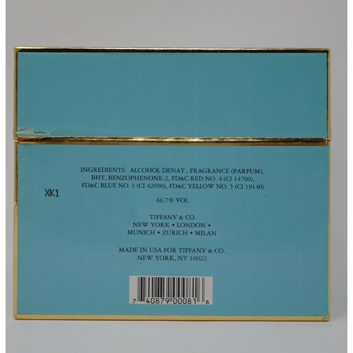 Tiffany 1 Fl. Oz. Parfum Splash Minor Damage Box Old Formula