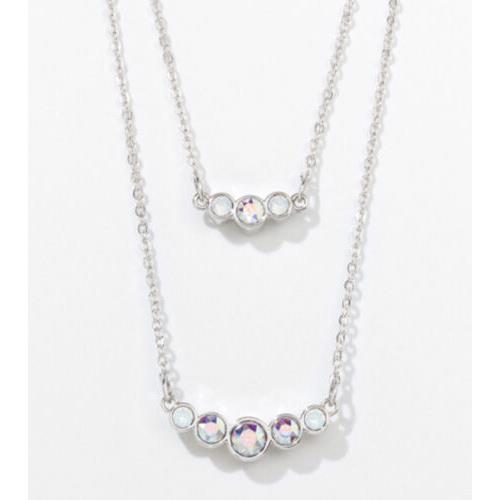 Swarovski Touchstone Crystal Necklace Multicolored 15-18 Rhodium Condition