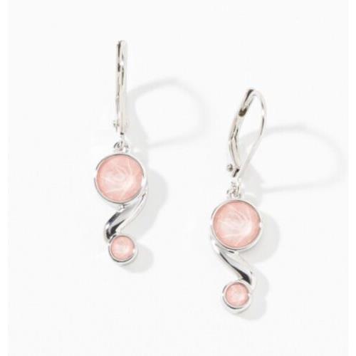 Swarovski Touchstone Crystal Earrings 1 1/4 Drop Flamingo Rhodium Condition