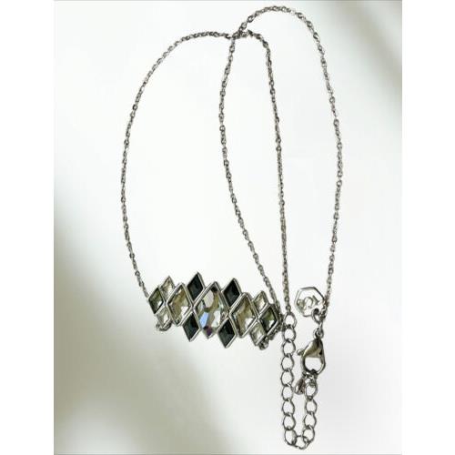 Touchstone Crystal By Swarovski Necklace Silver Black 18