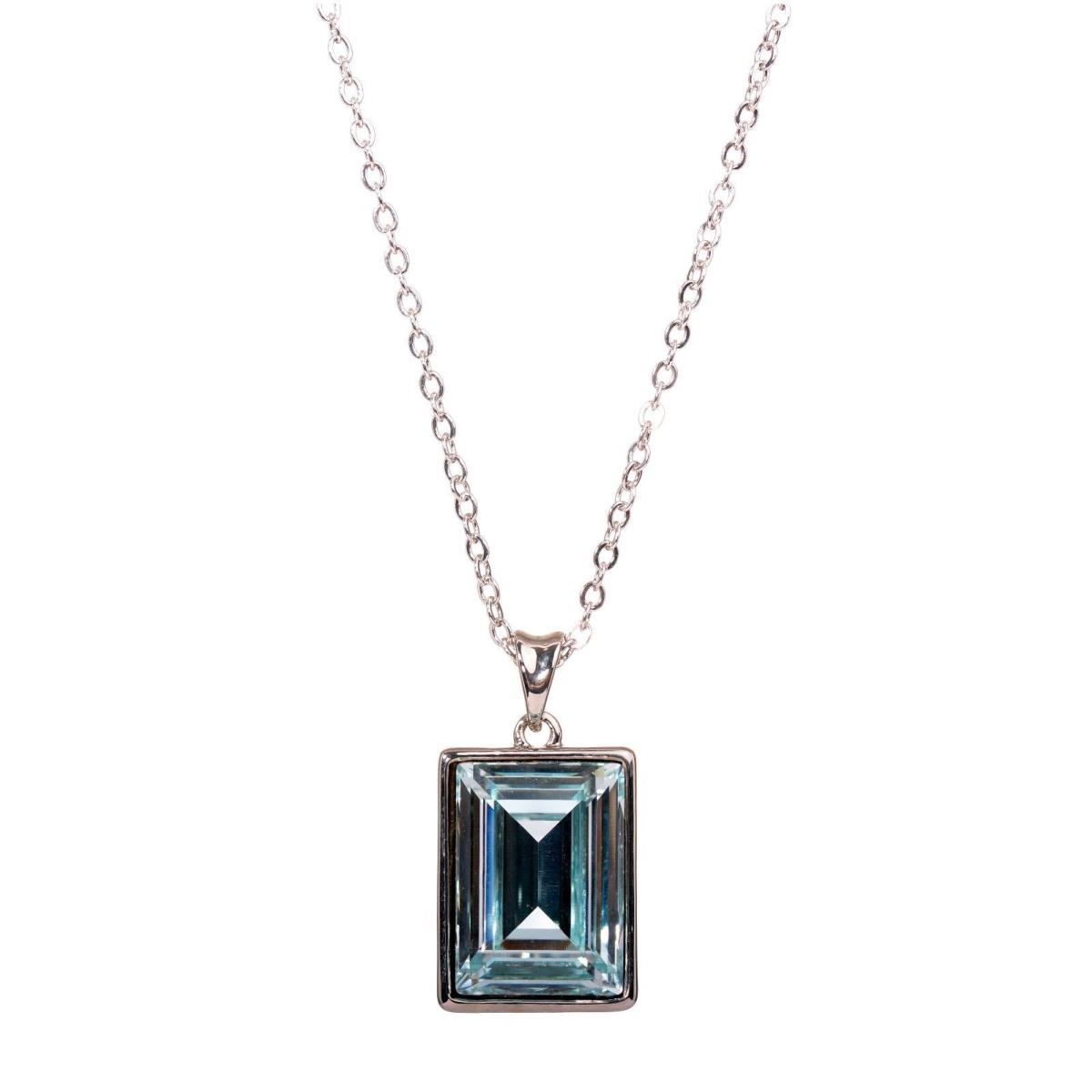 Crystals From Swarovski Azore Rectangle Necklace Rhodium Plated 7163At