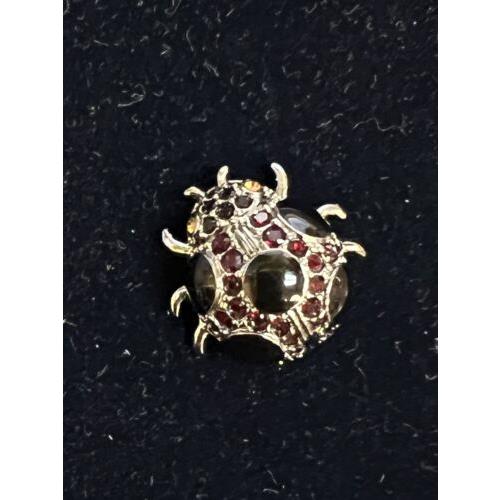 Swarovski Crystals Lady Bug Pin Red/black/silver