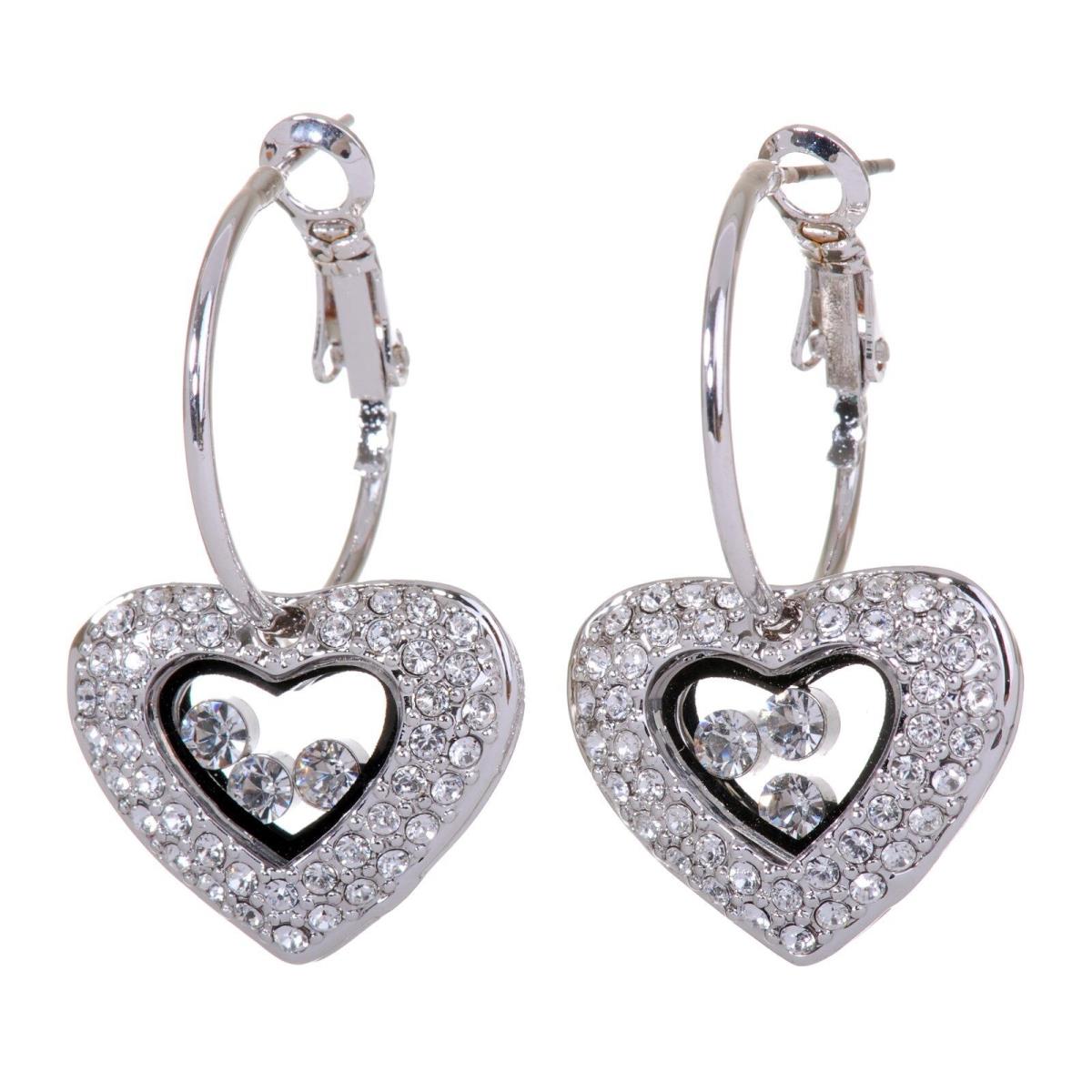 Crystals From Swarovski Treasure Heart Locket Earrings Rhodium 7104z