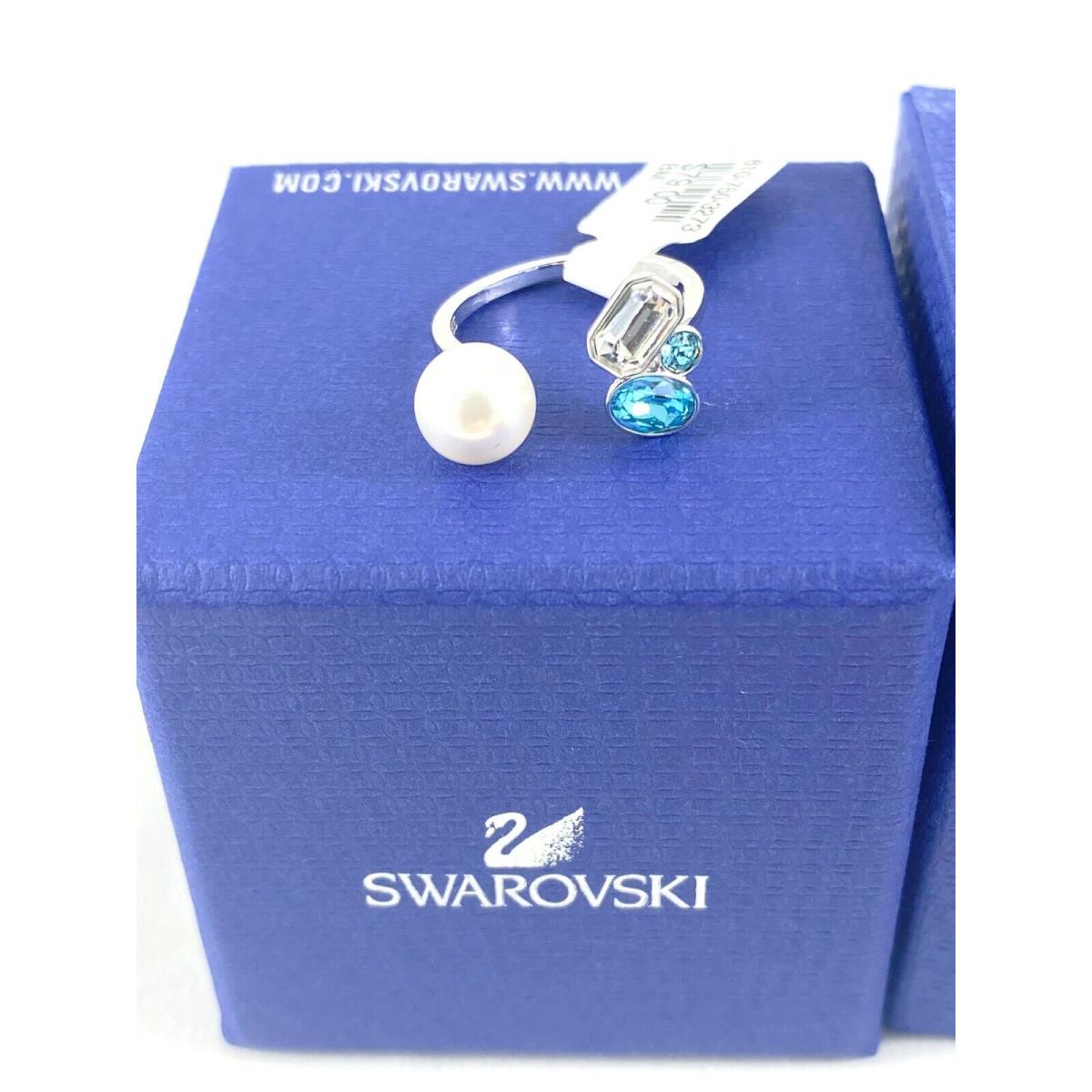Swarovski Swarvoski Ring Pearl and Crystals 5202267 Size 6.75