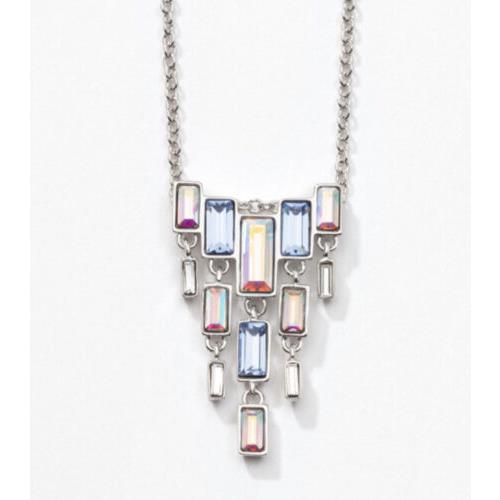 Swarovski Touchstone Crystal Necklace Multicolored Rhodium 15-18 Condition