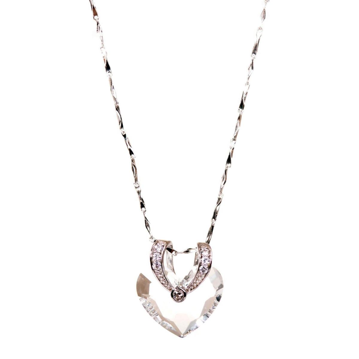 Crystals From Swarovski Heart Pendant Necklace 925 Sterling Silver 1190p