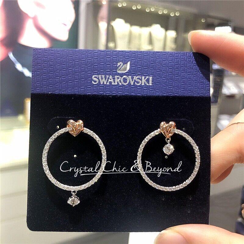 Swarovski Hoop Heart Earrings Silver 5517933