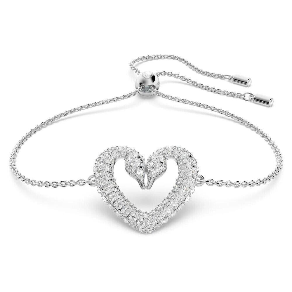 Swarovski Una Bracelet Heart Medium White Rhodium Plated - 5625534