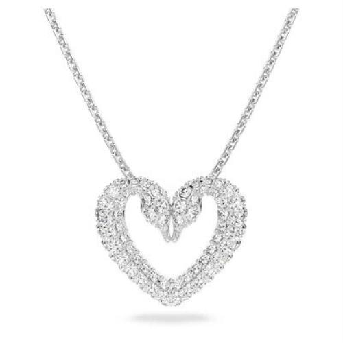 Swarovski Crystal Una Pendant Heart Small White Rhodium Plated -5625533