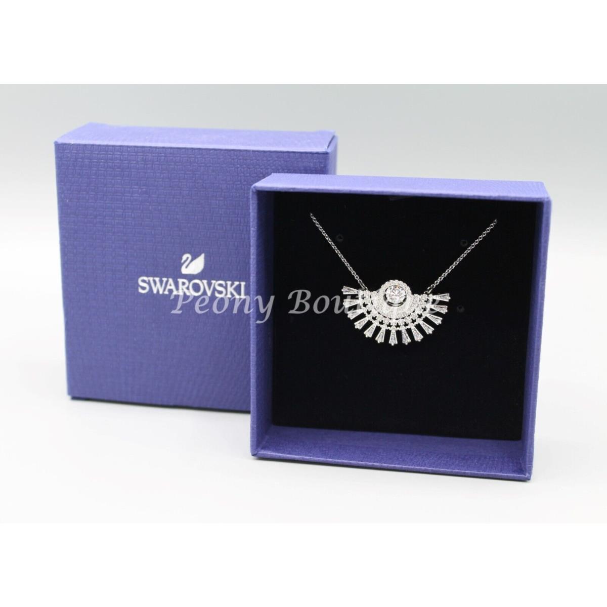 Swarovski 5573694 Sparkling Necklace White Gold Tone Crystal Box Coa