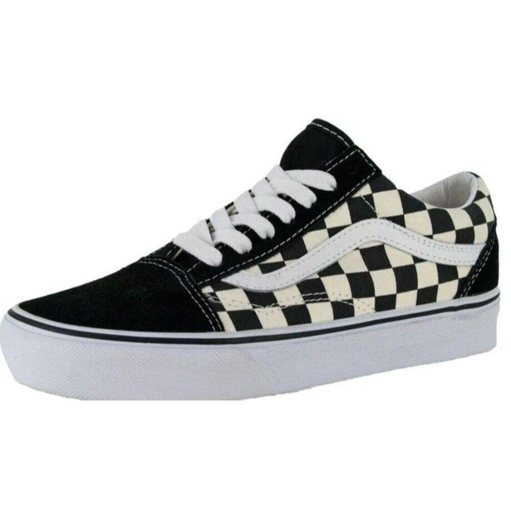 Vans Primary Check Old Skool Sneakers Black/white Checkerboard Sz 11.5