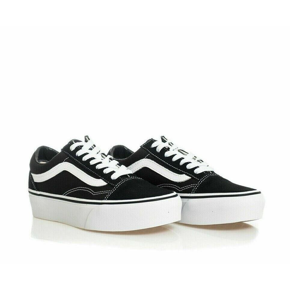 Vans Old Skool Plat Unisex Classics Black/ White Men`s Size 6.5 Women`s 8.0