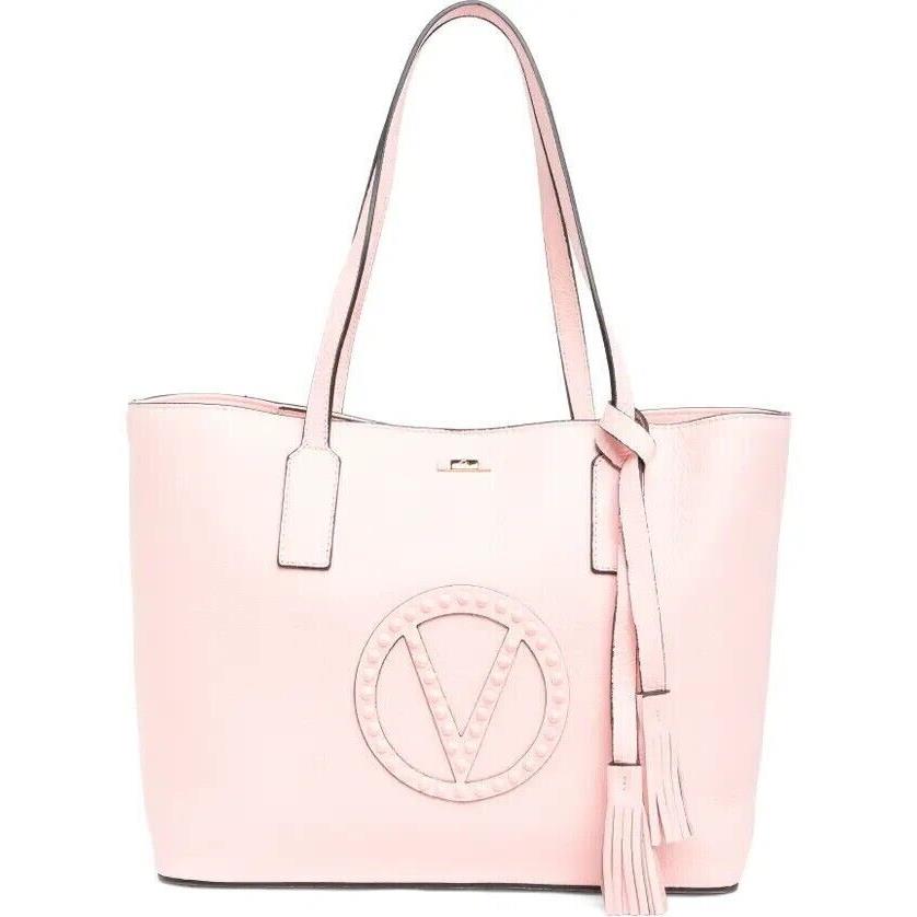 Valentino by Mario Valentino Soho Rock Leather Tote Cadillac Rose Pink - Exterior: , Lining: Beige, Handle/Strap: