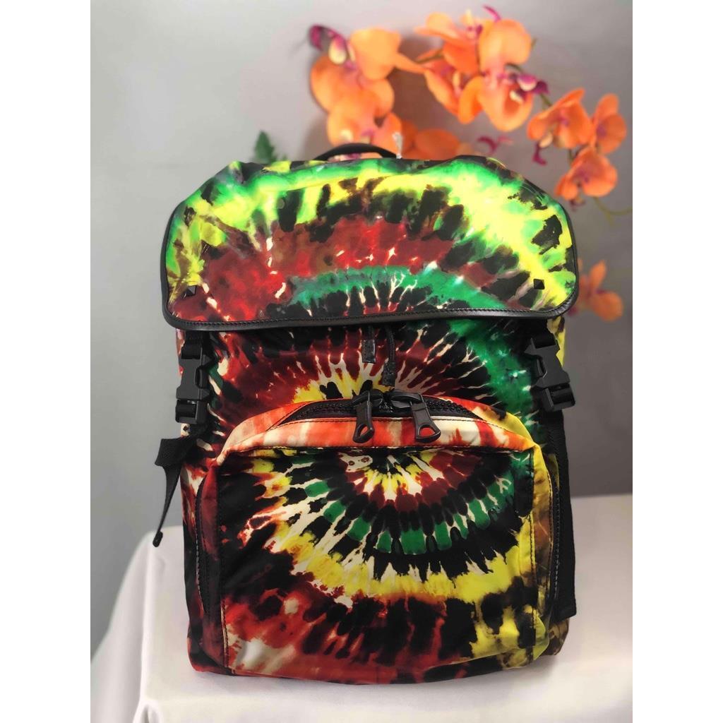 Valentino Garavani Tie Dye Flap Top Nylon Lightweight Backpack Unisex