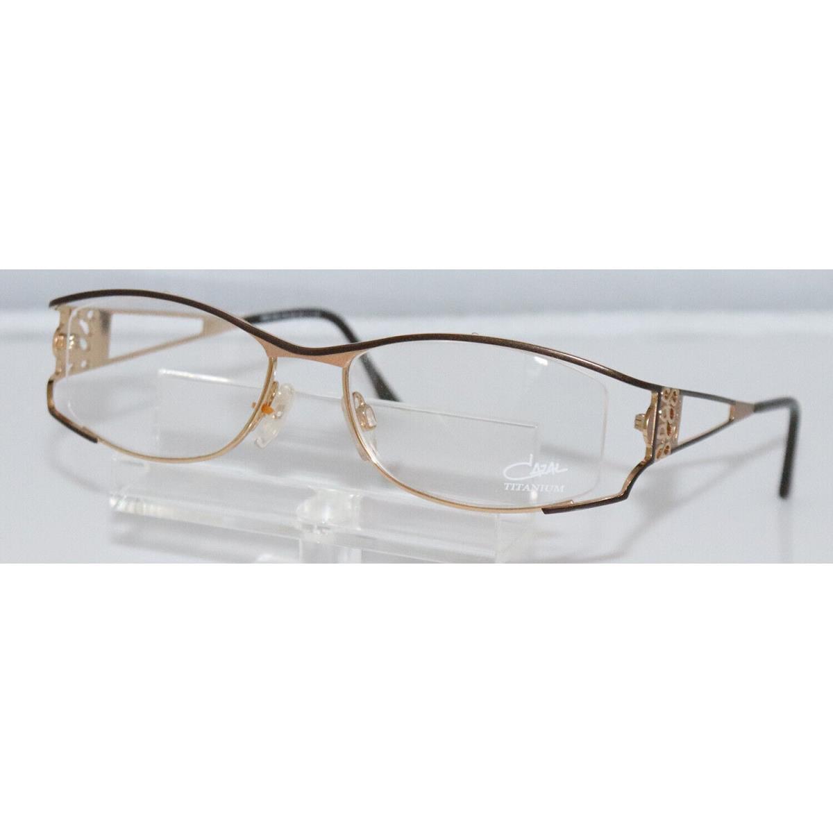 Women`s Cazal 1033 004 Brown Gold Titanium Eyeglasses 52-17-130