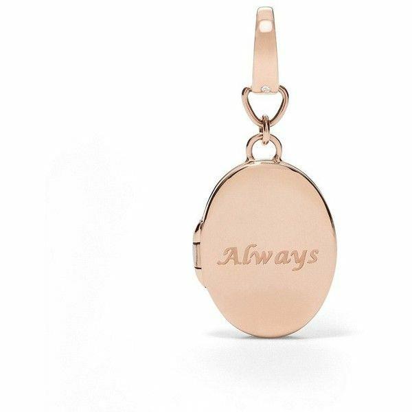 Fossil Rose Gold Tone Engraved Always Locket Charm -JF00481791