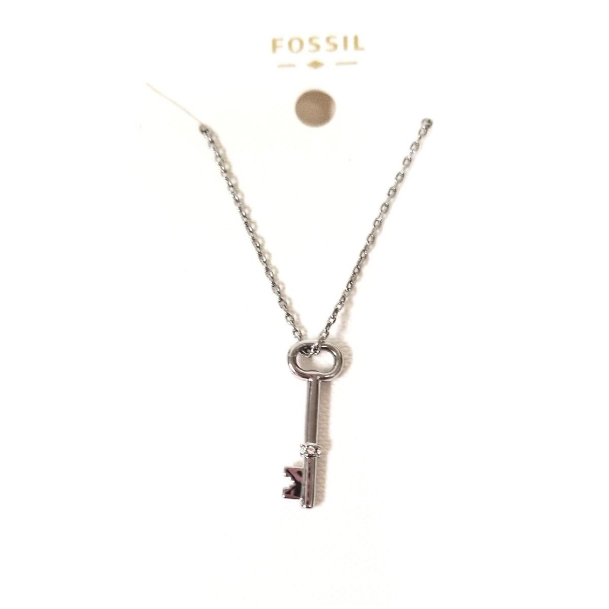 New-fossil Silver Tone Key Charms+chain NECKLACE-JOA00250040