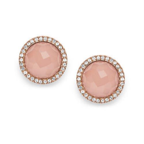 Fossil Pink Stone Rose Gold-tone Studs JF02498791