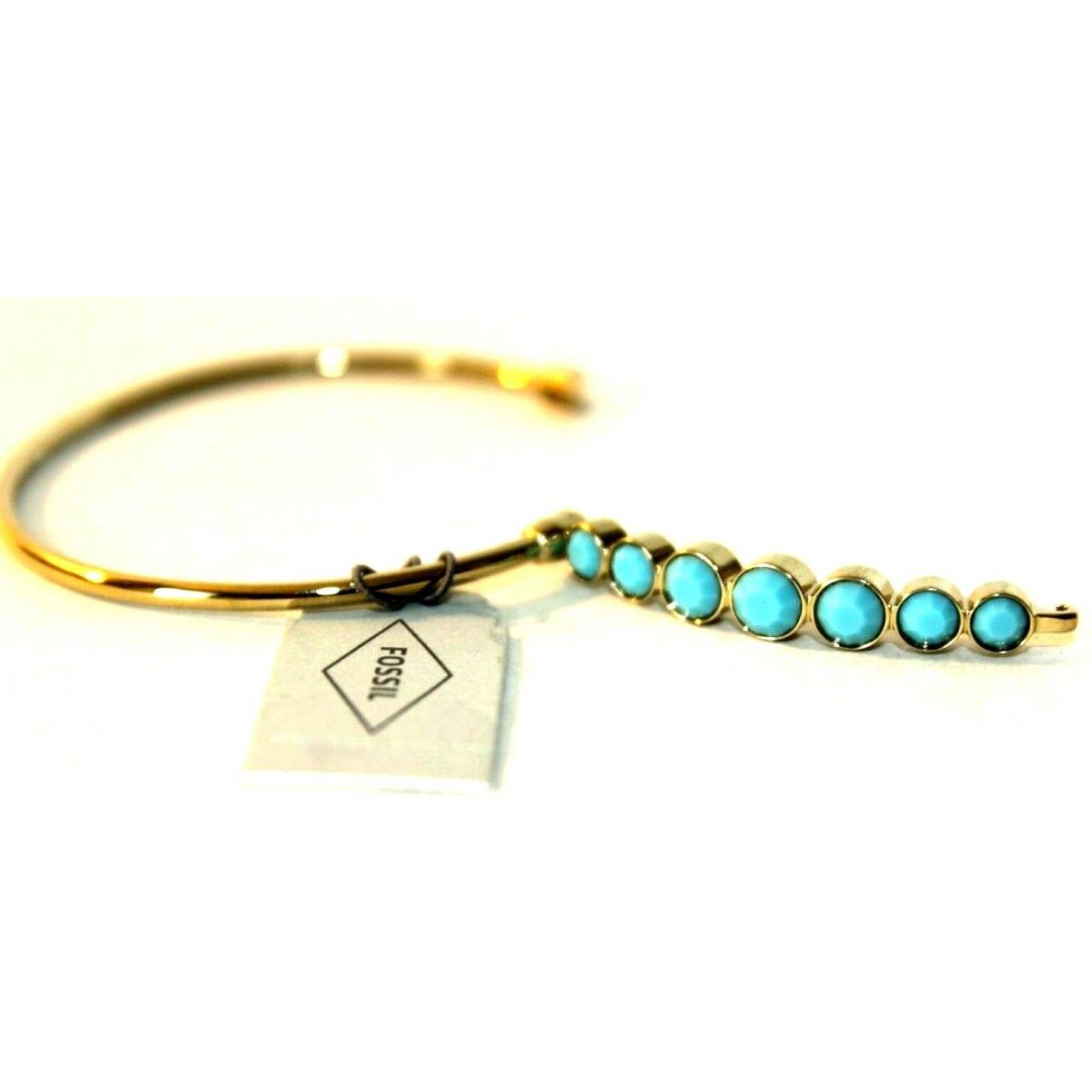 Fossil 7 Diamond Hardware Bracelet Gold/ Teal Diamond