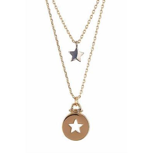 Fossil Two Tone Rose Gold Silver Star Charm Necklace JOA00052998